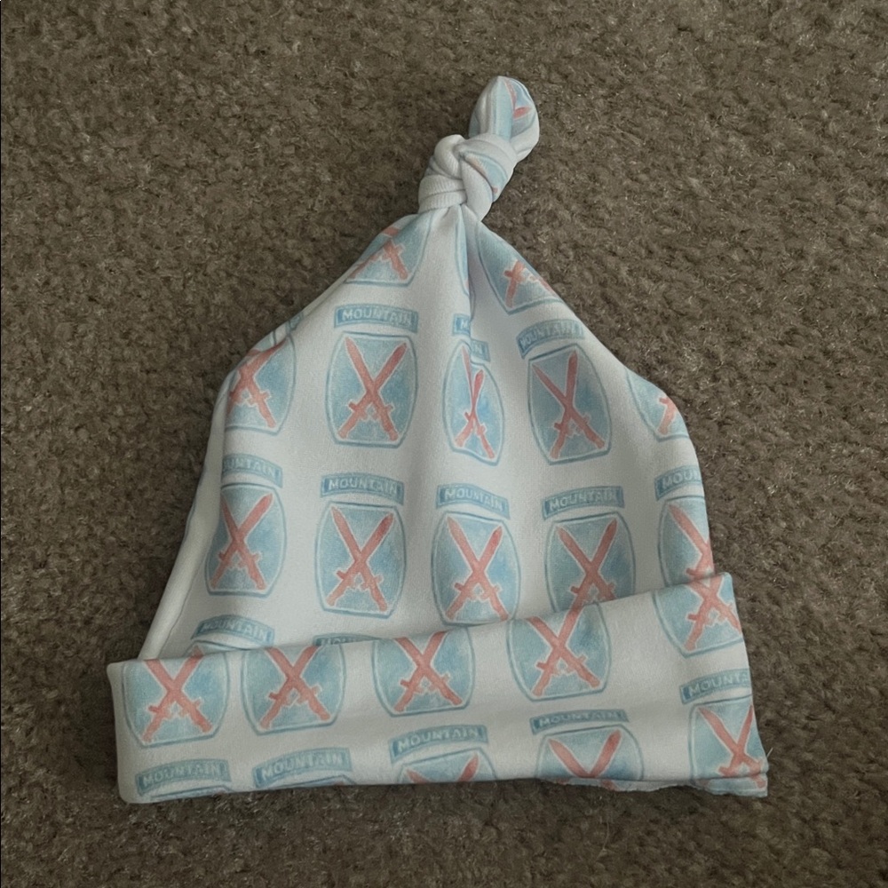 Fort Drum 10th Mountain Newborn Hat Handmade new